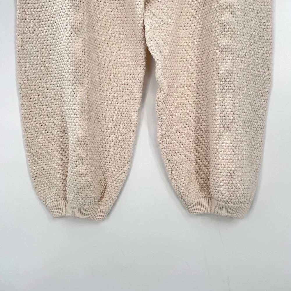 FP BEACH Women's Hailee Cream Cozy Textured Knit Mid-Rise Jogger Pants Size S/P
